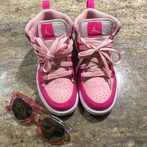 Toddler girls Pink/white Jordans. Size 11c. Like new condition. No tags or box.